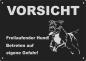 Preview: Aluminium Warnschild American Pit Bull VORSICHT Freilaufender Hund! Betreten auf eigene Gefahr!
